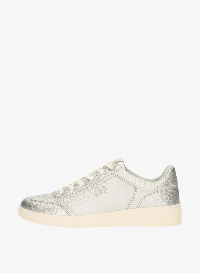 جاب Women's Metallic Sneakers with Lace-Up Closure