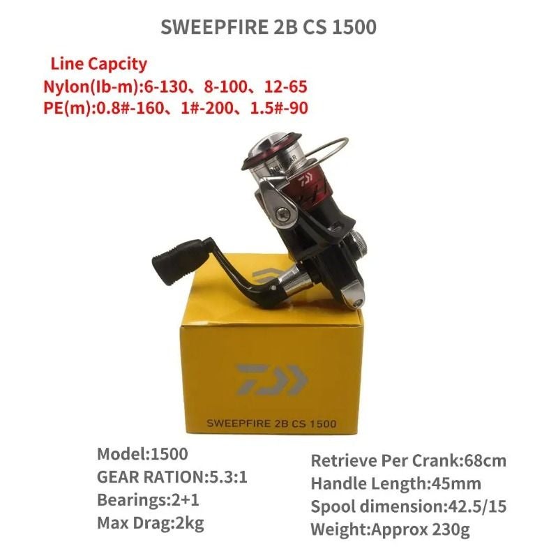 دايوا بكرة صيد Daiwa Sweepfire 2B CS 1500 5.3:1 - Image 2