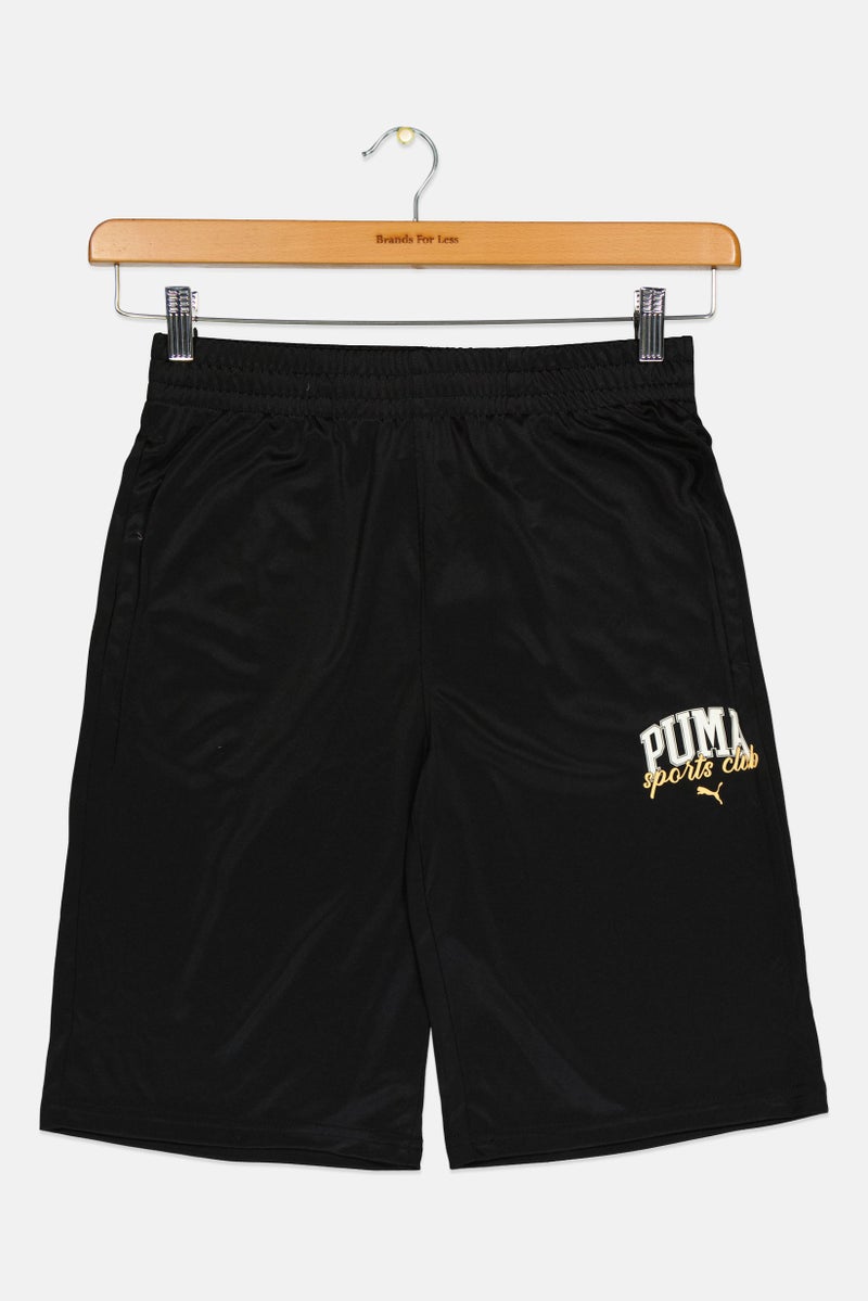 PUMA شورت تدريب للأطفال الأولاد بشعار العلامة التجارية، أسود - Image 2