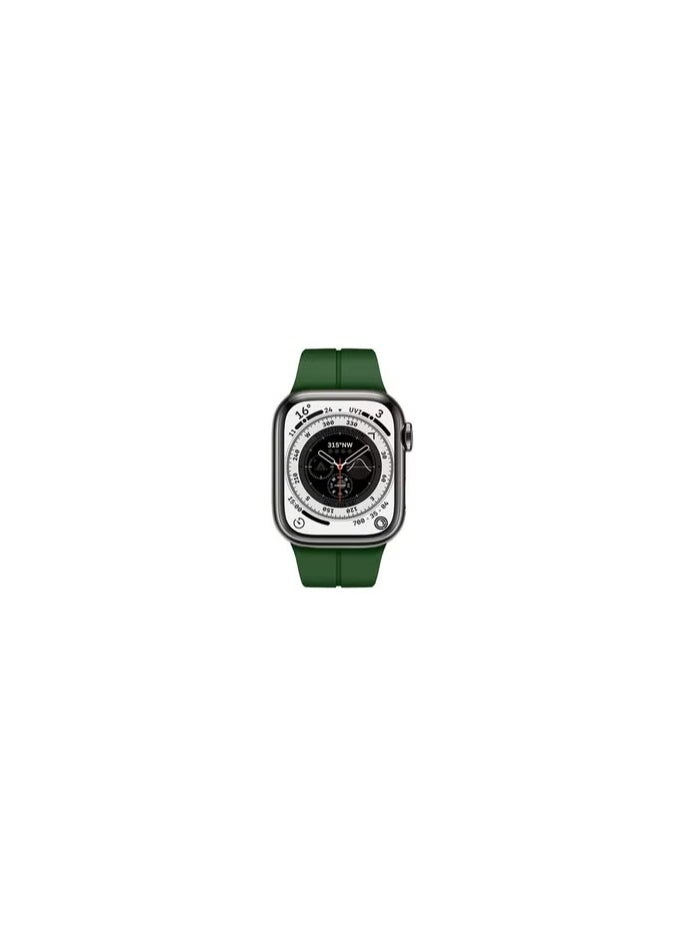 CATANES - Apple Watch Band 42mm 44mm 45mm 49mm Magnetic Band D-buckle Silicone Sport Strap Replacement Wrist Band Green - Image 1