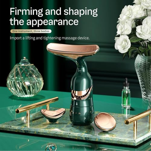 BELOXY Facial Massager for Face and Neck, 3-in-1 Face Massager for Women, Anti Wrinkle & Aging Facial and Neck Massage Kit with 3 Massage Modes for Skin Care,Improve,Firm,Tightening and Smooth (GREEN) - Image 3