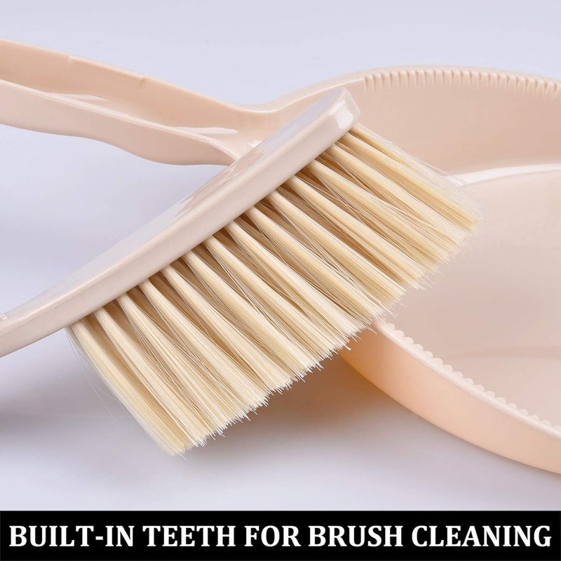 AVMPHD 2 in 1 Long Handled Dustpan and Brush Set Lobby Dust Pan with Long Handle Sweeping Broom Multifunction Dust Removal Garbage Shovel Mini Hand Broom for Cleaning Up Desktop Office Home - Image 4