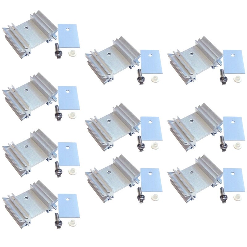 To 220 Heat Sink Kit 40pc Aluminum Cooler with Insulators and Screws for Voltage Regulator Cooling - Image 2