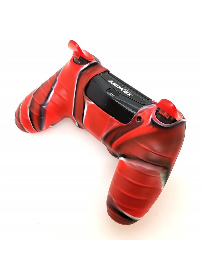 Generic - Anti-slip soft silica thick cover controller silicone case skin compatible with Playstation PS4 dualshock controller-camouflage red - Image 1