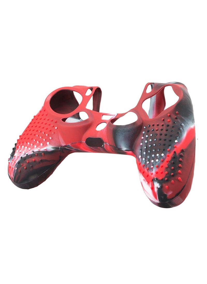 Generic - Anti-slip soft silica thick cover controller silicone case skin compatible with Playstation PS4 dualshock controller-camouflage red - Image 1