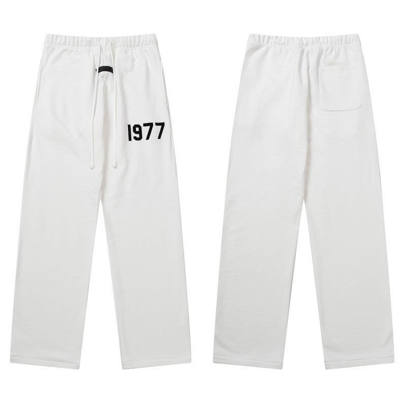 2023 FOG Essentials Casual Pants Unisex Autumn Winter 1977-White flocking printing 