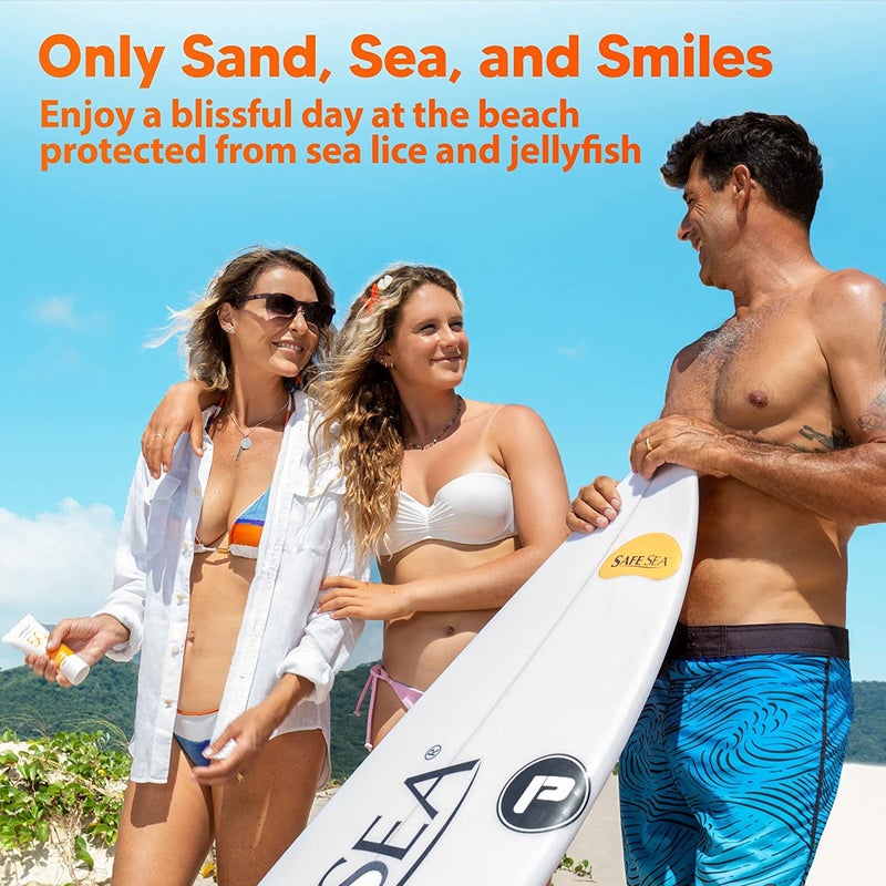 Safe Sea Zinc Oxide Sunscreen SPF50 | Clear Mineral Face Sunscreen | Anti-Jellyfish Sting Protective Lotion | Coral Reef Safe | Travel Size - 2Oz (60ml), Pack of 1 - Image 3