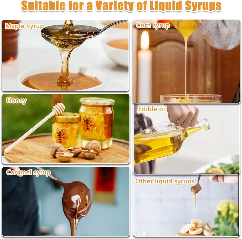 Ecopandy Honey Dispenser No Drip with Base 2025 Upgrade, 12OZ Glass Honey Jar pot with Handle, Syrup Dispenser for Coffee or Tea, Mess Free Honey Dispenser for Honey and Syrup, Honey Container - Image 3