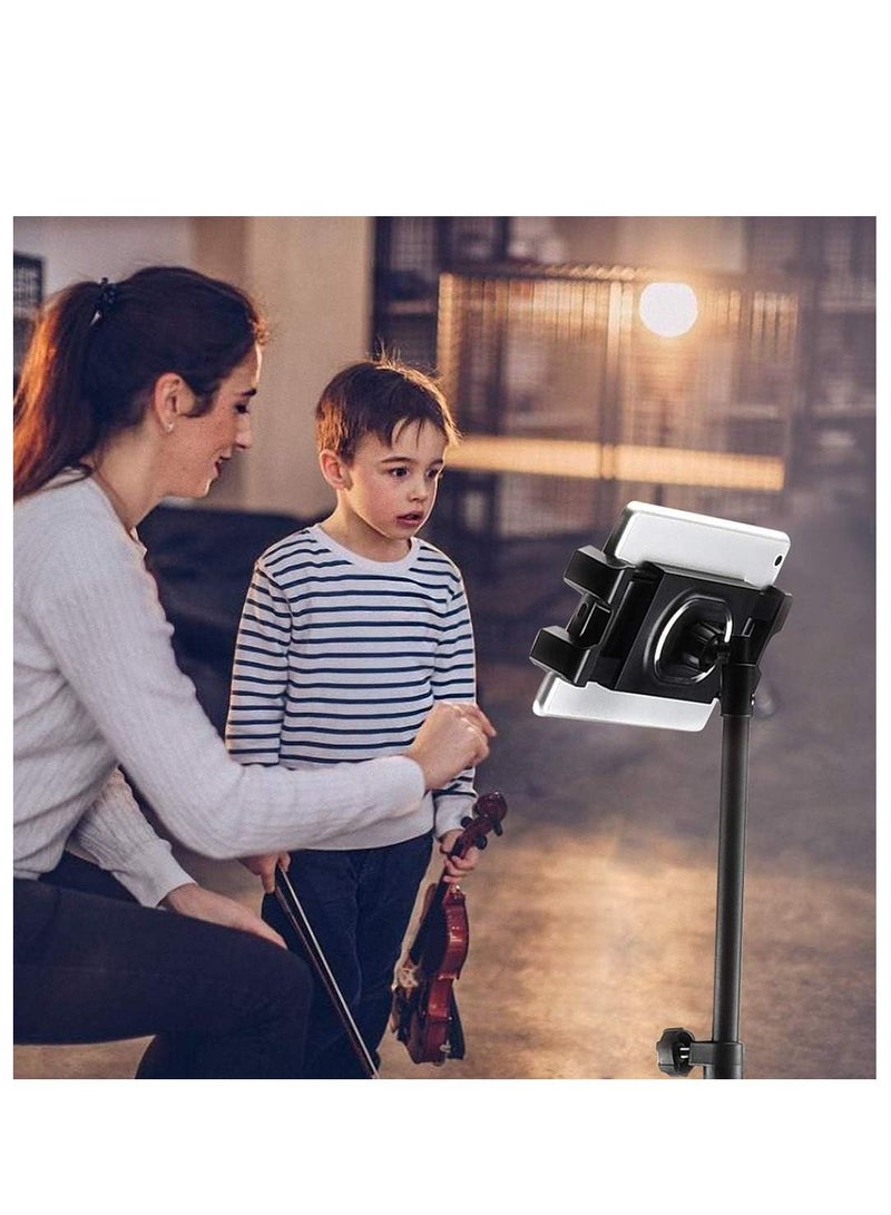 Tripod Stand Tablet Holder: Adjustable Height Tripod Stand Foldable Phone Holder Phone Tripod Stand Floor Tablet Cradle Bracket for 4.7-12.9 Inch iPhone 13 Pro Samsung Tab iPad Mini Galaxy - Image 2
