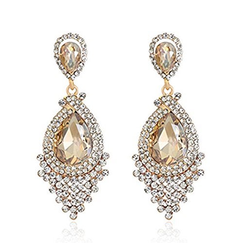 YINLI Long Tassel Drop Earrings Full Rhinestone Crystal Chandelier Dangle Earrings (Style02) - Image 1