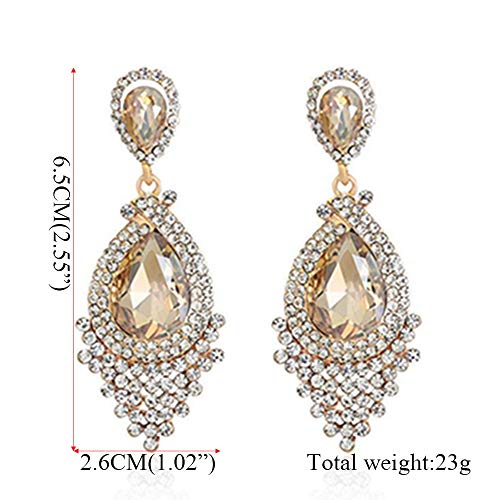 YINLI Long Tassel Drop Earrings Full Rhinestone Crystal Chandelier Dangle Earrings (Style02) - Image 4