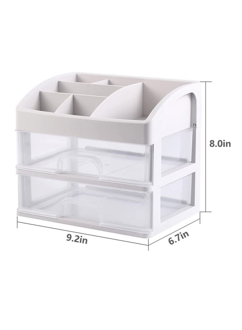 KASTWAVE Makeup Organizer, with 2 Drawers Cosmetic Display Cases, Makeup Storage Box - Image 2