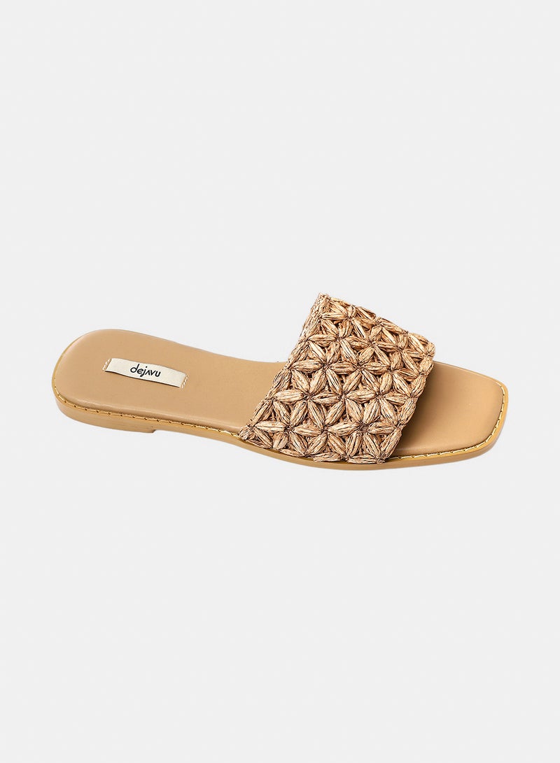 Dejavu Shoes FAN-DJTX-003  Artisanal Woven Slide For Women - Image 1