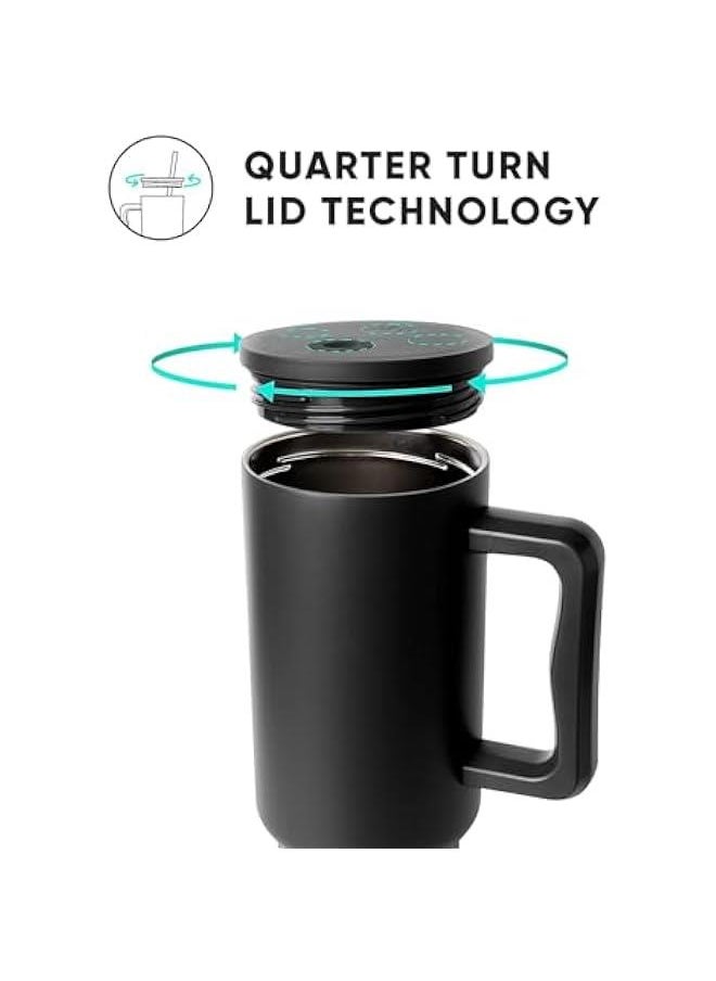 HOOKOR Durku 40 oz Tumbler with Handle and Straw Lid, 100% Leak-proof Travel Coffee Mug, Stainless Steel Insulated Cup for Hot Cold Beverages, Keeps Cold for 34Hrs or Hot for 10Hrs, Dishwasher Safe (Beige)  - Image 3
