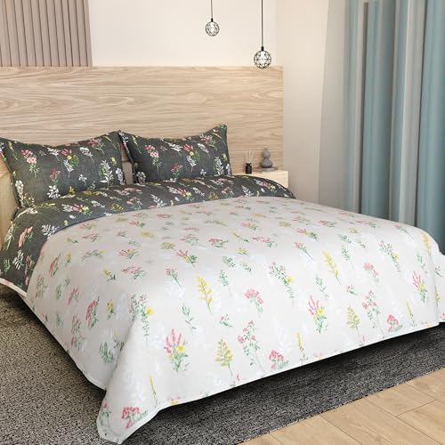 innovative edge Cotton Reversible AC Comforter Double Bed King Size Quilt Blanket for Summer with 2 Pillow Covers, 3 Count, Green, 320 TC - Image 5