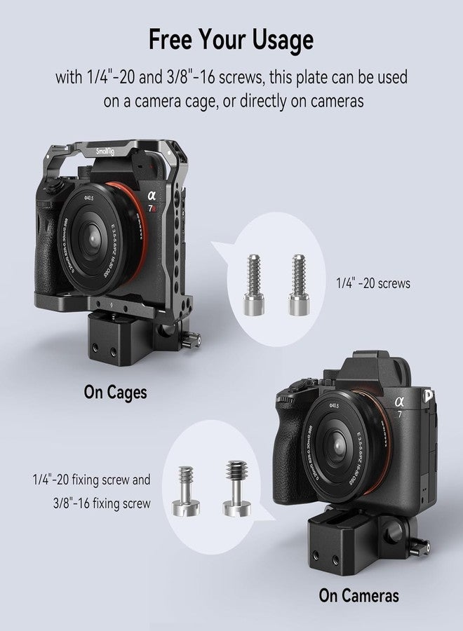 SMALLRIG Camera Base Plate Kit with 15mm LWS Rod Rail Clamp, 15mm Lens Support for Sony A6500 A6600 A6300, for Canon R5 R6, for Sony A7SIII / A7III, Both for Cameras & Cages - 4959 - Image 2
