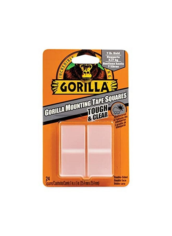 Gorilla Illa Glue Company 6067202 1" Double-Sided Tough & Clear Mounting Tape Squares 24 Count  - Image 2