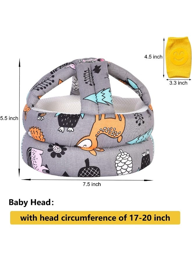 Umtiti Baby Adjustable Helmet, Lightweight and Soft, with 3 Pairs Baby Knee Pads for Crawling & 3 Pairs Baby Socks, Great for Baby Learning to Walk and Crawl. - Image 4