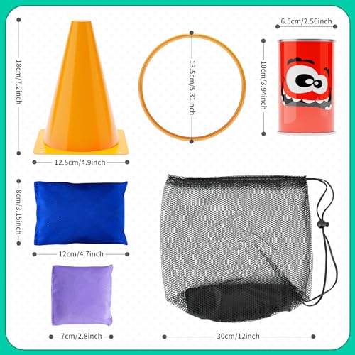 Redllo 58PCS Carnival Games Combo Set, Dart Board Knock Down Can Bean Bag Toss Game Party Indoor Outdoor Birthday Party Fall Festival Field Day for Kids Adults Yard Plastic Cones Outside Games - Image 3