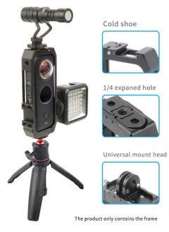 Y&D Panoramic Camera Cage Protection Frame with Magnetic Folding Mount Head Cold Shoe 1/4'' Hole Compatible Insta360 one x2 (One Pcs Frame)  - Image 2
