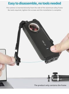 Y&D Panoramic Camera Cage Protection Frame with Magnetic Folding Mount Head Cold Shoe 1/4'' Hole Compatible Insta360 one x2 (One Pcs Frame)  - Image 4