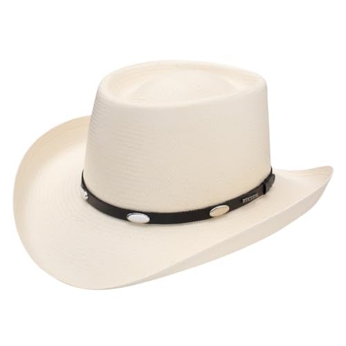 Stetson 10X Royal Flush Straw Cowboy Hat (US, Numeric, 7 3/8, Natural) - Image 1