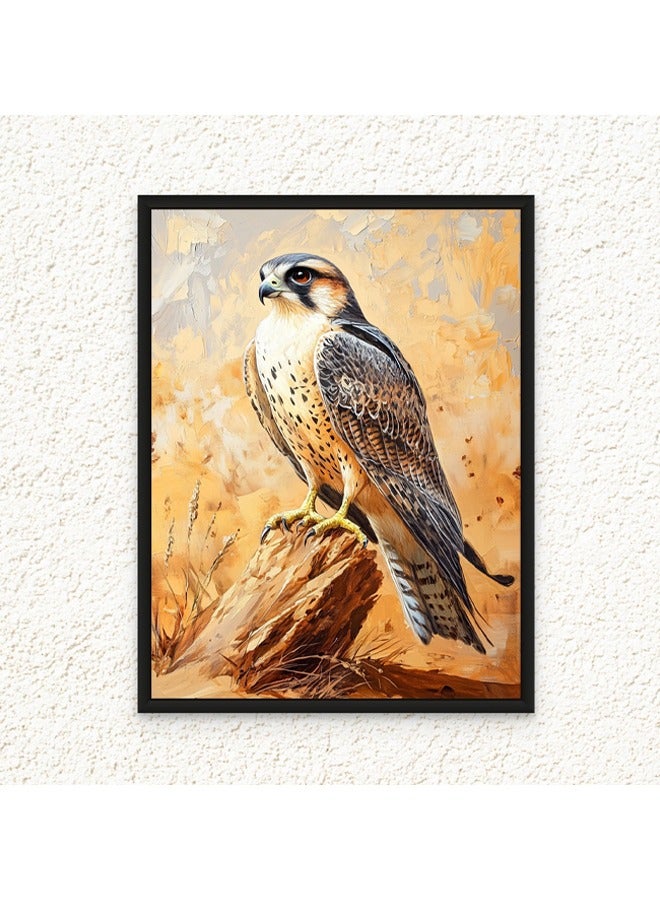 Art Decor Framed Canvas Wall Art of Falcon UAE National Bird Painting Print Wall Decor for Office Living Room Gifting