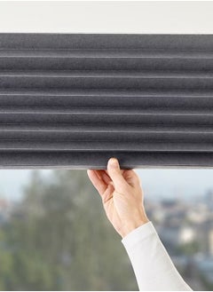 Generic window Block-out pleated blind, dark grey, 100x190 cm  - Image 2