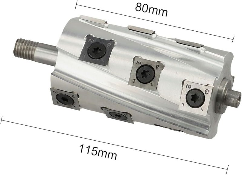 رأس القاطع الحلزوني 115 مم من سبائك الألومنيوم لدونغ تشينغ FF 82x1 مع 12 شفرة - Image 3