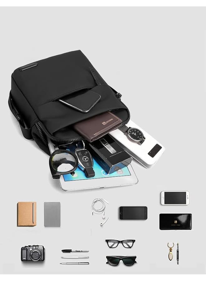 PROMASS Sling Crossbody Bag Small Shoulder Backpack For Men Chest Bags Casual Daypack For Business Travel Cycling (Black) - Image 3