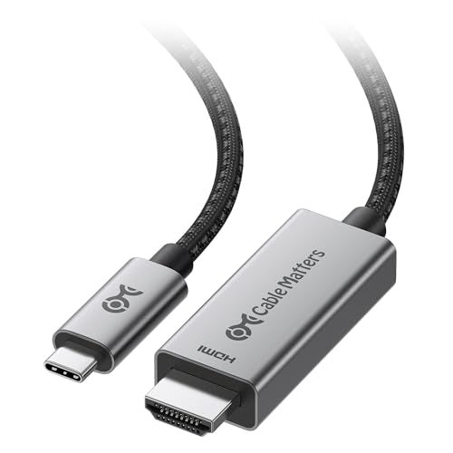 Cable Matters 48Gbps 8K Unidirectional USB C to HDMI 21 Cable for macOS Windows 6ft Supports 4K240Hz 8K60Hz with HDR Thunderbolt 4 to HDMI 21 Cable No Firmware Update Needed - Image 1