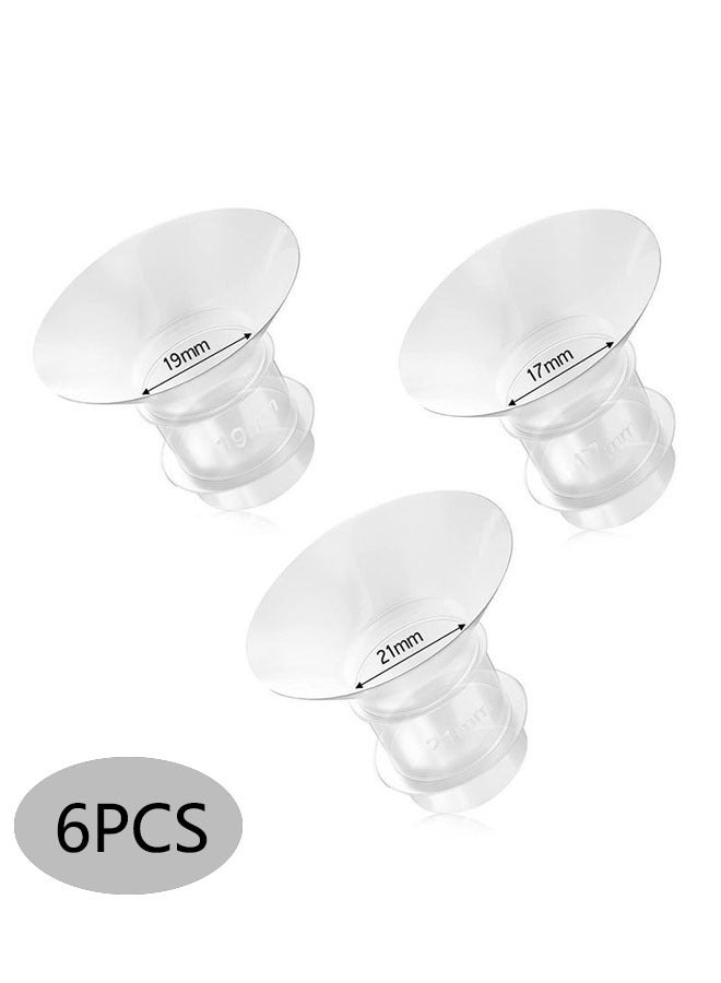 6PCS Breast Milk Pump Inserts Breast Converter Practical Breast Pump Replacement 17mm 19mm 21mm - Image 1