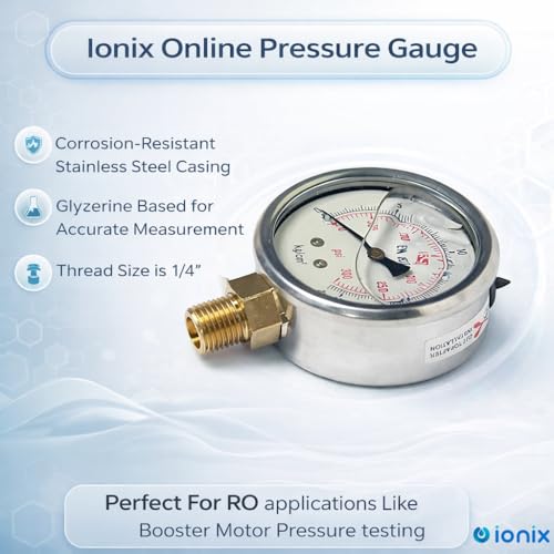 IONIX water pressure gauge, pressure gauge to check water pressure, pressure meter for water pump, Pressure gauge, Accurate 2.5 inch Large display (7 Kg down Entry) - Image 5