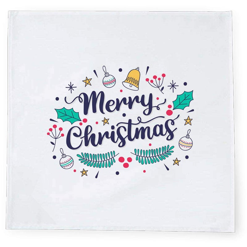 Khakee 6 Pcs Christmas Theme Tafta Silk Table Napkins 10x 10 for Xmas Decoration Christmas OrnamentsChristmas Gift npxmas54P - Image 2