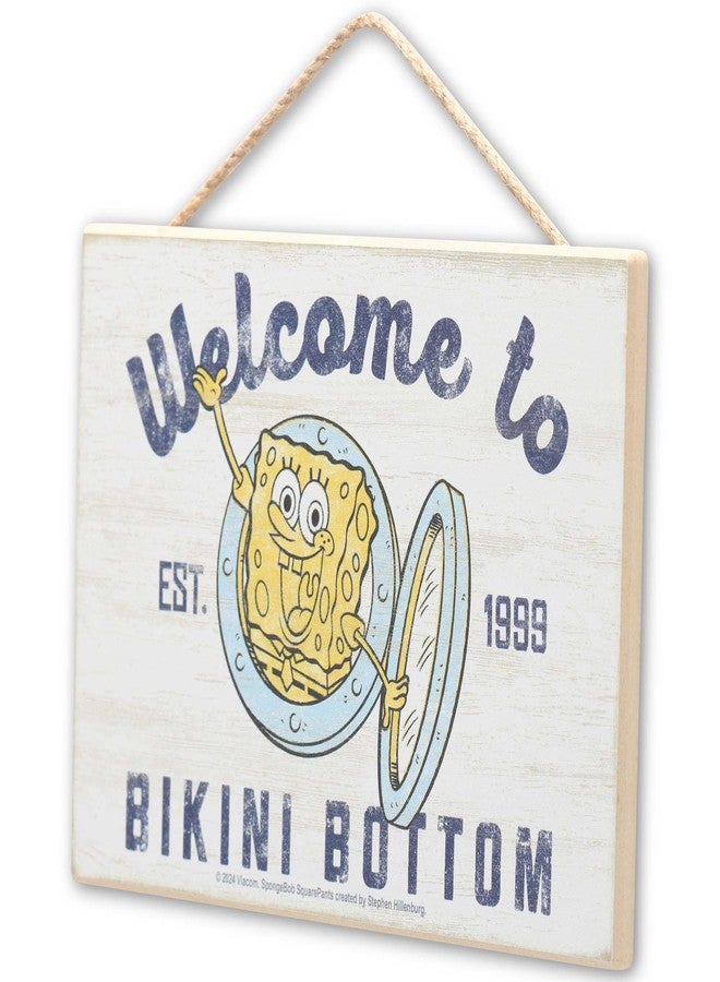 Open Road Brands SpongeBob SquarePants Nautical Welcome to Bikini Bottom Hanging Wood Wall Decor - Fun SpongeBob Sign for Home - Image 2
