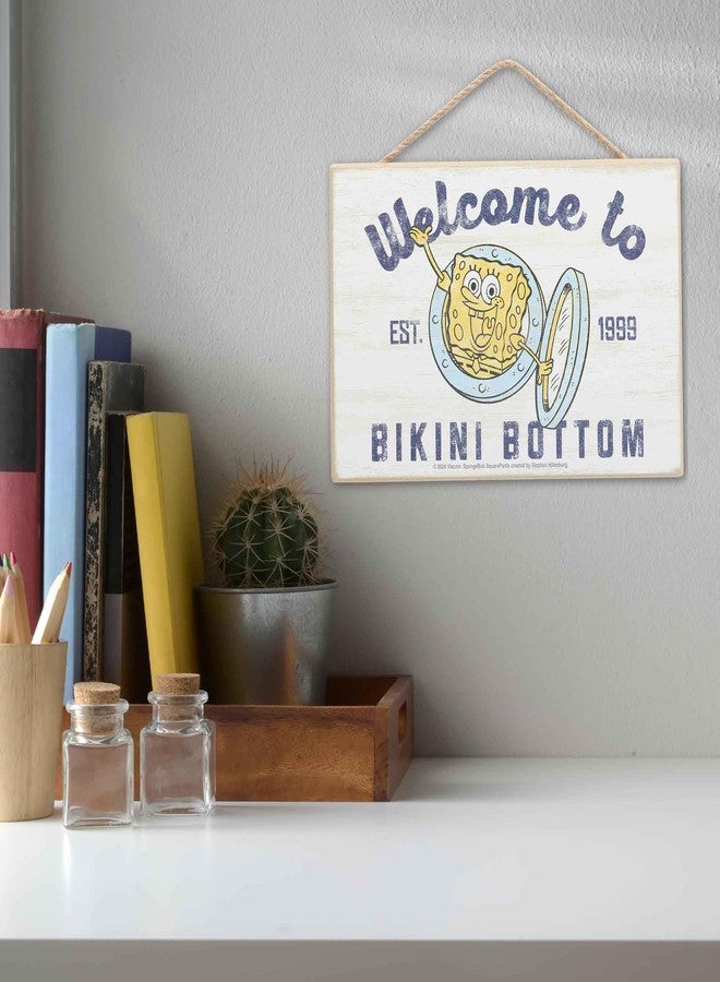 Open Road Brands SpongeBob SquarePants Nautical Welcome to Bikini Bottom Hanging Wood Wall Decor - Fun SpongeBob Sign for Home - Image 5