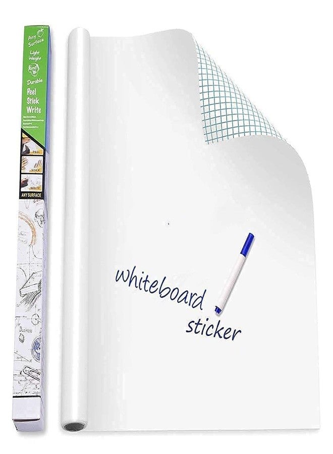 KRAFTMASTERS®KRYTONE�1PC White Board Wall Sticker with for School, Office, College, Self Adhesive Removable White Board Wallpaper (45x200cm) - Image 1