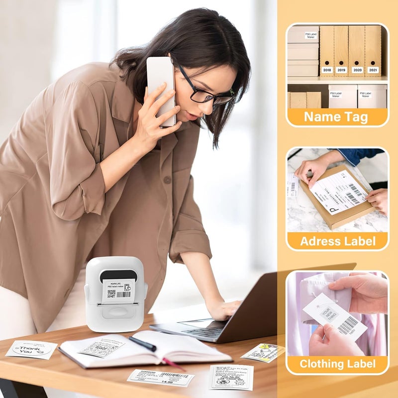 Marklife Labeling Machine with Barcode Label Printer - Mini Portable Bluetooth Thermal Labeling Machine for Address Clothing Jewelry Retail Barcode Small Business - Image 3