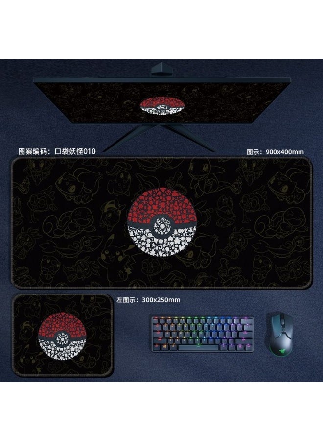 pokemon Mouse Pad Large Mouse Pad for Computer Non Slip Rubber Base 900*400*3mm  Home Office Long Stitched Edge Mouse Mat for Laptop
