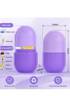 iMeasy IMEASY Ice Roller for Face and Eye, Upgrated Ice Facial Roller,Facial Beauty Ice Roller Skin Care Tools, Ice Facial Cube, Gua Sha Face Massage, Silicone Ice Mold for Face Beauty (Purple)  - Image 3