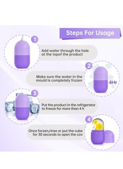 iMeasy IMEASY Ice Roller for Face and Eye, Upgrated Ice Facial Roller,Facial Beauty Ice Roller Skin Care Tools, Ice Facial Cube, Gua Sha Face Massage, Silicone Ice Mold for Face Beauty (Purple)  - Image 4
