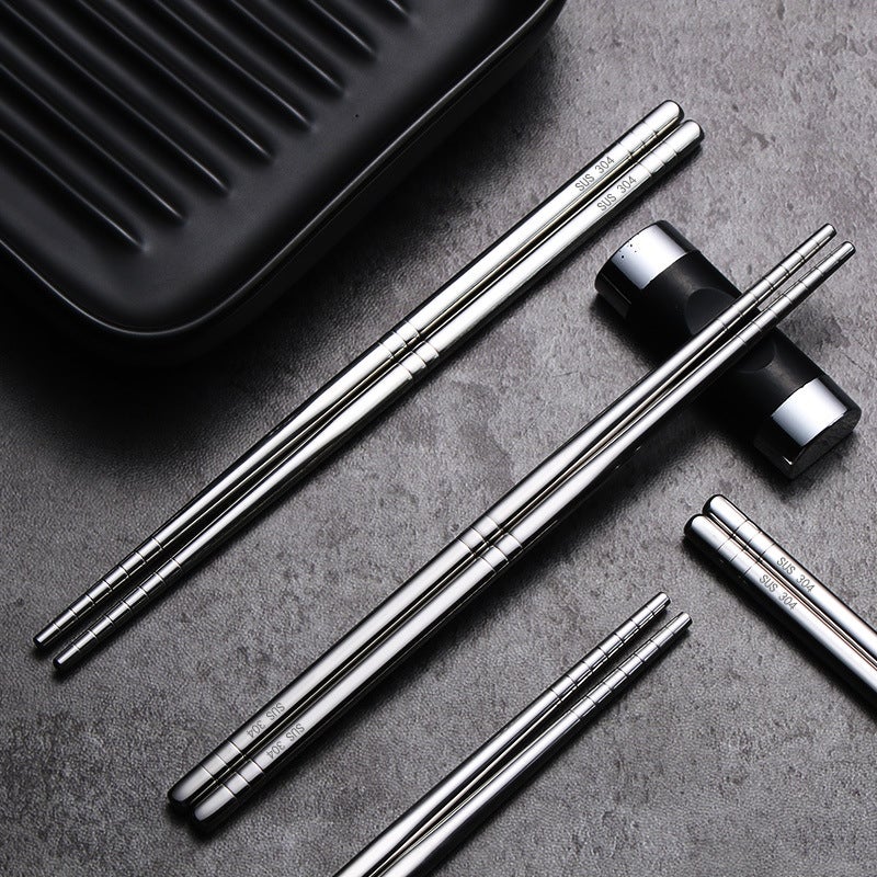 304 stainless steel chopsticks insulated Chinese household chopsticks can be high temperature disinfection children's chopsticks manufacturers wholesale can add logo 19cm chopsticks [304 material] (no laser logo) cloth wheel light - Image 4