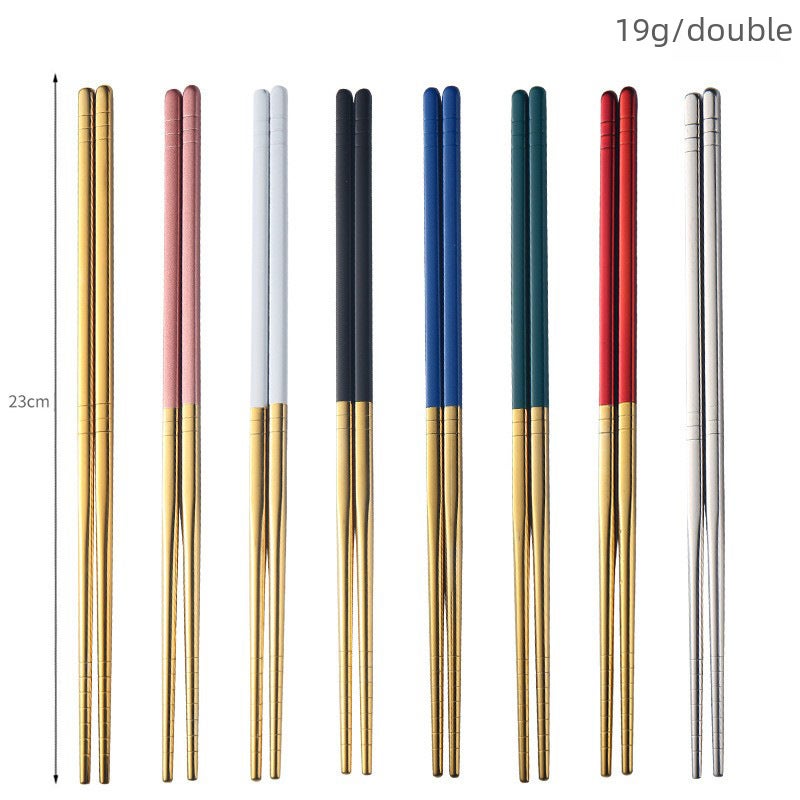 304 stainless steel chopsticks insulated Chinese household chopsticks can be high temperature disinfection children's chopsticks manufacturers wholesale can add logo 19cm chopsticks [304 material] (no laser logo) cloth wheel light - Image 3