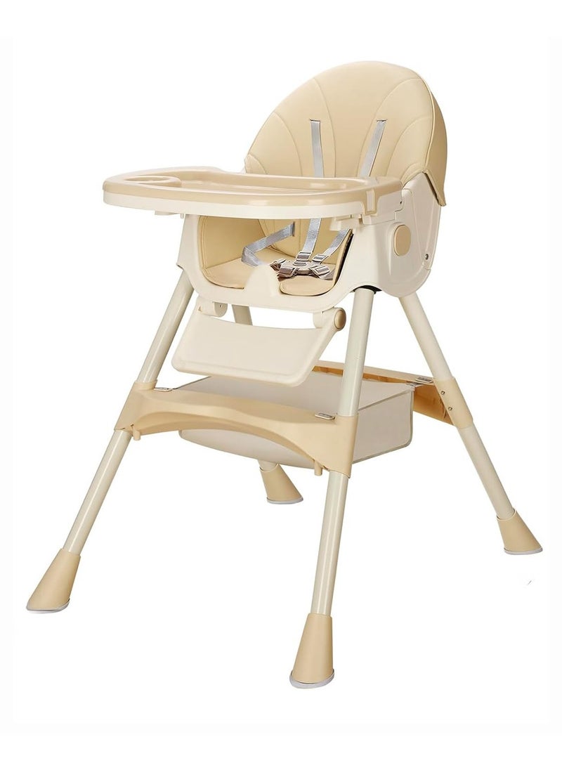 Apexll - High Chair for Babies and Toddlers, Foldable Baby High Chair with Adjustable Backrest, Double Removable Trays, Supports Up to 50KG, Easy to Clean - Image 1