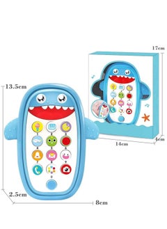 Y&D Baby Musical Toys, Shark Phone Toys with Light and Sound, Teething Toy for Babies, Play Learn Children Toddlers, Preschool Birthday Gift Girl Boy 18+ Months Blue  - Image 5