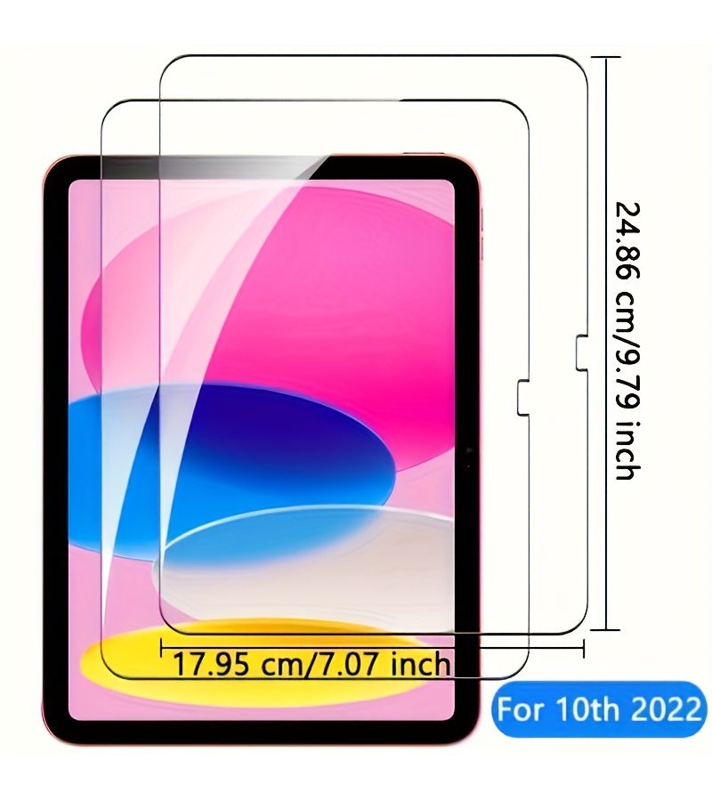 3Pcs Set Compatible With IPad 10Th Generation 2022 10 9 Inch Tempered Glass Screen Protector High Quality 9H Hardness Full Coverage Anti Fingerprint Clear Film Easy Installation Tools - Image 1