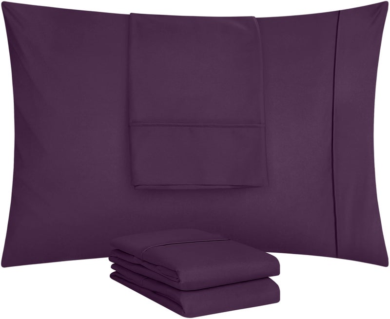 Utopia Bedding King Pillow Cases - 4 Pack - Envelope Closure - Soft Brushed Microfiber Fabric - Shrinkage and Fade Resistant Pillow Covers King Size 20 X 40 Inches (King, Dark Purple) - Image 5
