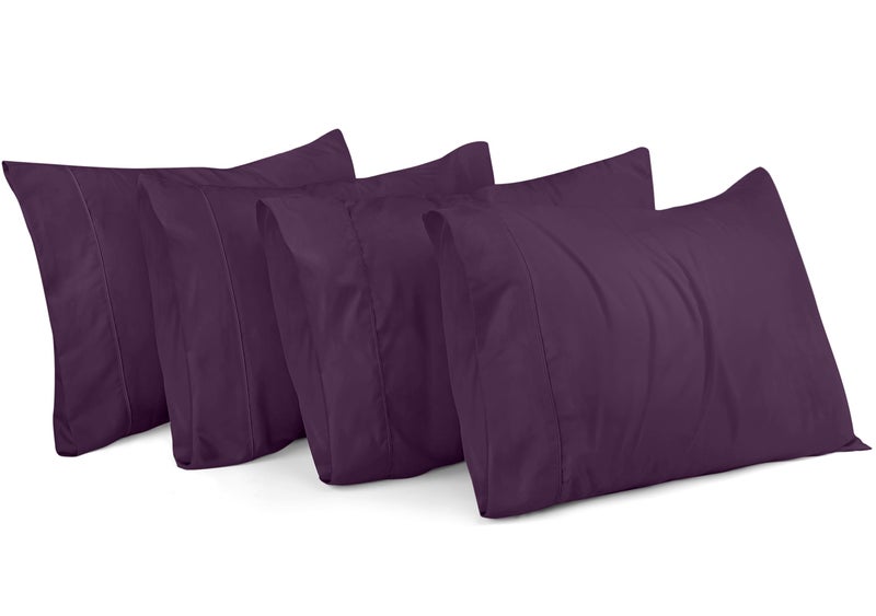 Utopia Bedding King Pillow Cases - 4 Pack - Envelope Closure - Soft Brushed Microfiber Fabric - Shrinkage and Fade Resistant Pillow Covers King Size 20 X 40 Inches (King, Dark Purple) - Image 1