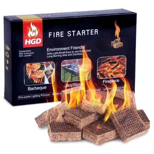 HGD Fire Starter, Natural Fire Starters for BBQ, Campfire, Fireplace, Charcoal, Wood Stove, Chimney, Fire Pit, Grill, Smoker, Indoor Outdoor Use - Image 1