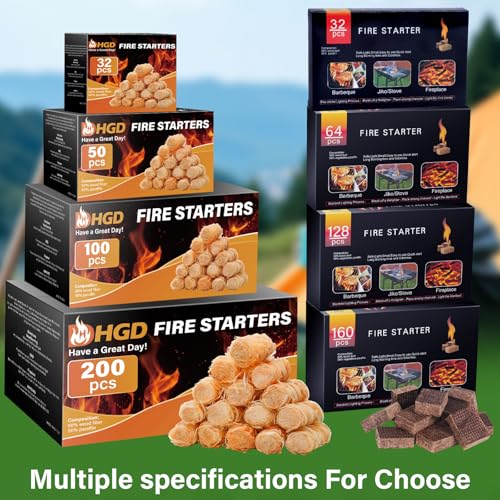HGD Fire Starter, Natural Fire Starters for BBQ, Campfire, Fireplace, Charcoal, Wood Stove, Chimney, Fire Pit, Grill, Smoker, Indoor Outdoor Use - Image 2